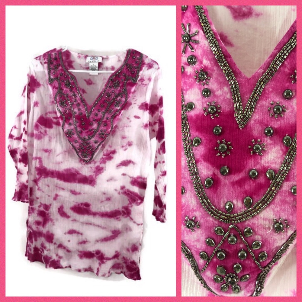 Pure Haze 100% Cotton Beaded Tunic Top